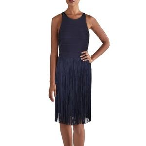 HERVE LEGER
WOMENS BODYCON FRINGE COCKTAIL DRESS SIZE SMALL
